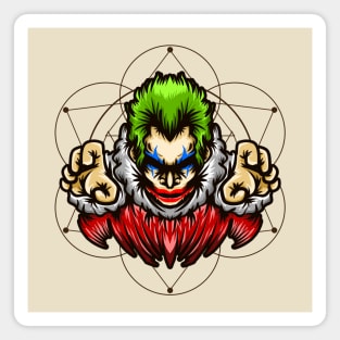 Scary clown hand drawn Magnet